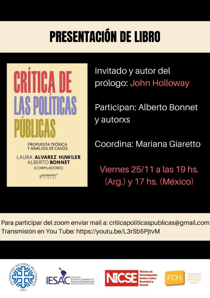 Presentación del libro "Crítica de las políticas públicas"